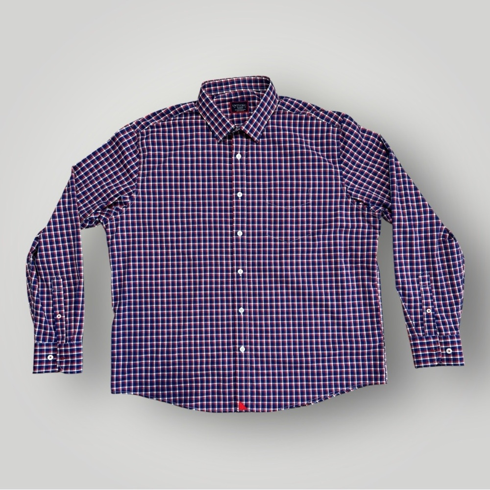UNTUCKit Stuhlhmuller Plaid Button Down Shirt XL Relaxed Fit Performance Stretch